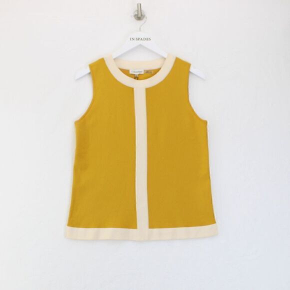Calvin Klein Mustard Yellow Sleeveless Blouse - Picture 1 of 3